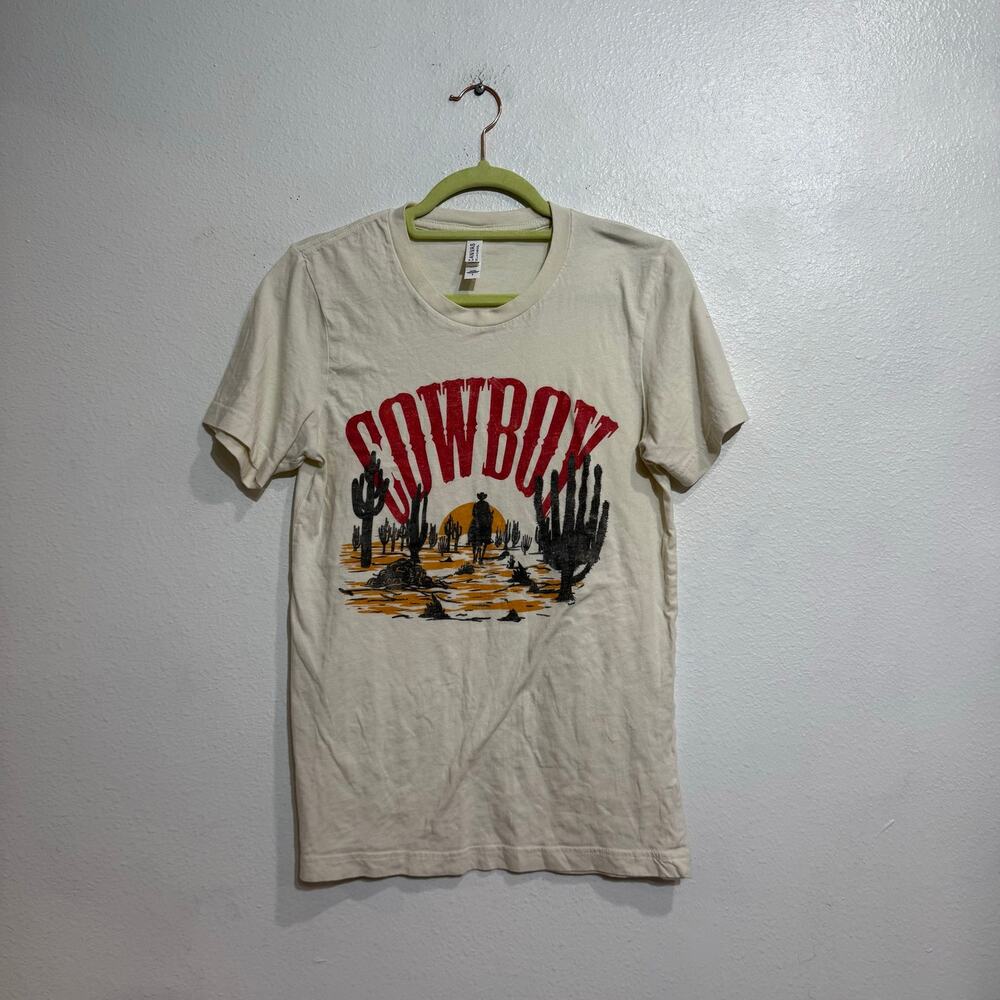 Bella+Canvas Cowboy Desert Graphic Tee Cream Sz S - Picture 2 of 8